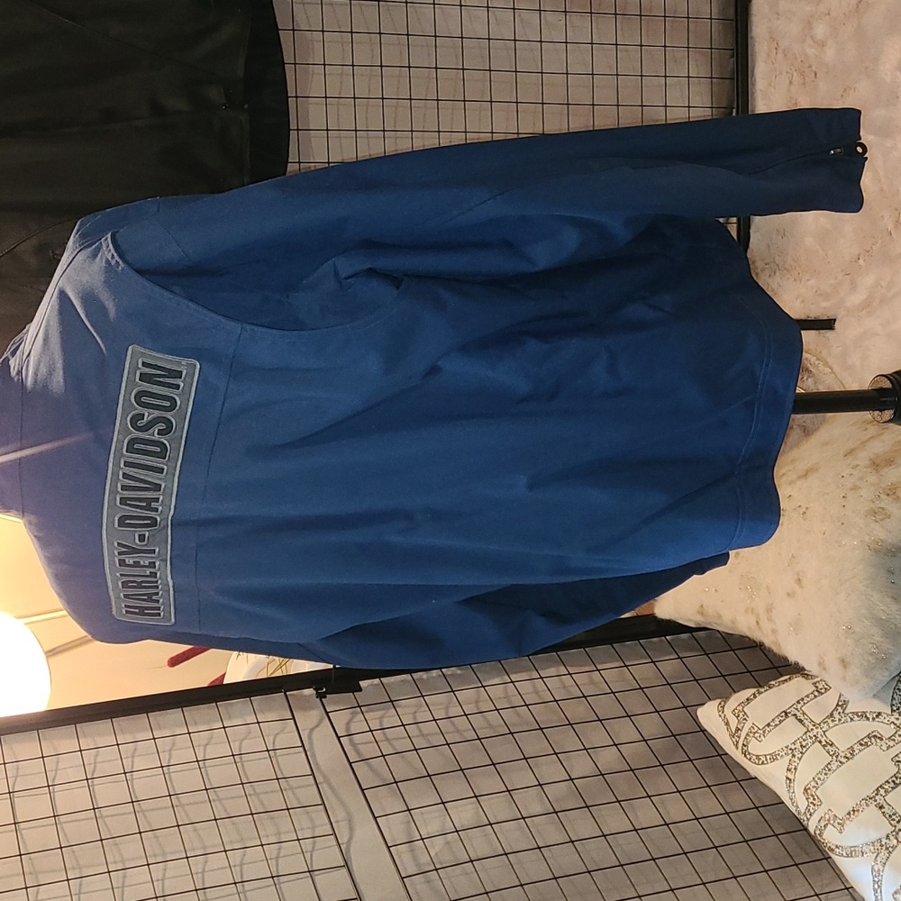 Vintage 90's Harley Davidson Blue Big Back Logo Unisex Jacket (M)
